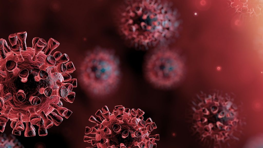 An illustration of the Covid19 corona virus.